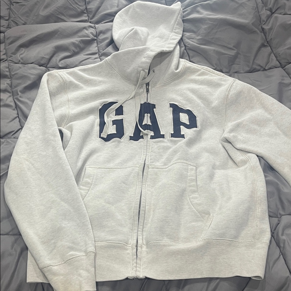 GAP Light Gray Zip-Up Hoodie